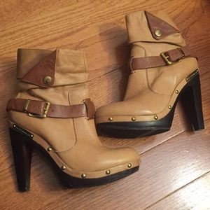 Tan BCBG booties